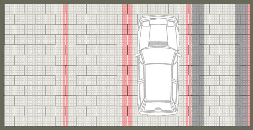 Calepinage pour parking gravier et pavés