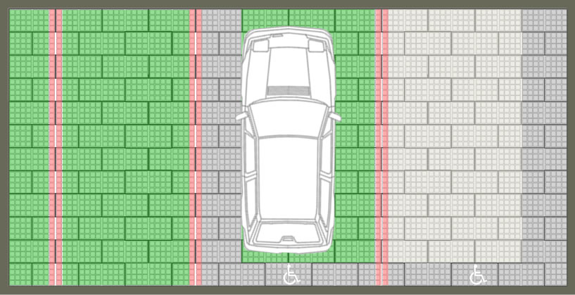 Parkeerplaatsen Voor Mindervaliden Waterdoorlatende Parkeerplaats