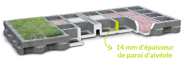 Dalle TTE pour stationnement végétalisé et parking gazon