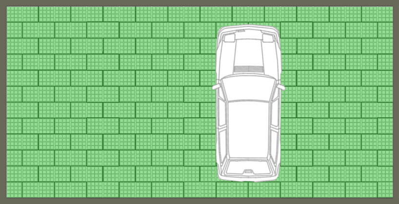 Parking gazon calepinage de dalles