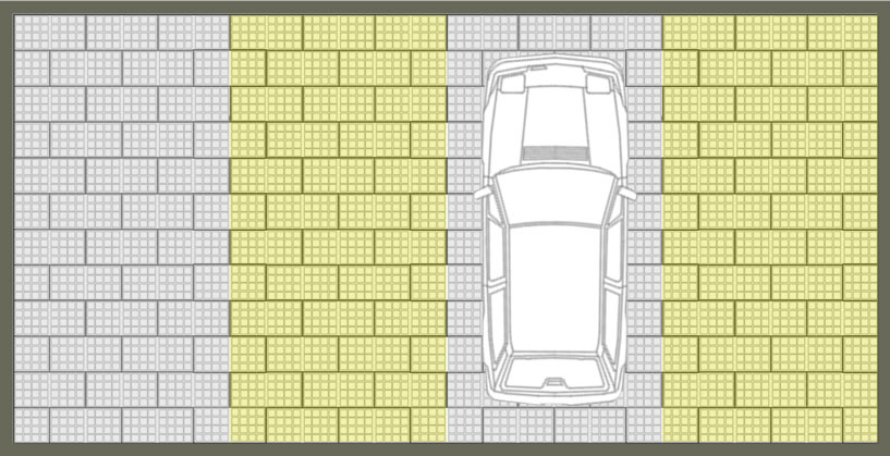 Calepinage pavé alternance de couleurs