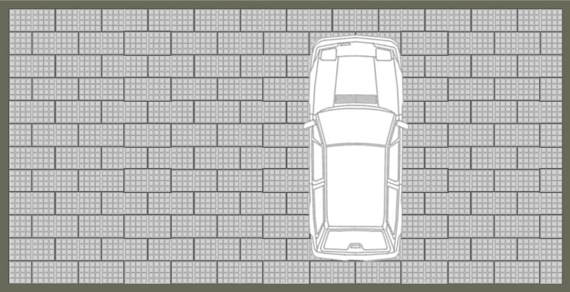 Calepinage pour stationnement gravier