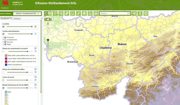 Cartographie Wallonie Inondation Ruissellement