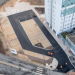 Vue aérienne (phase travaux) - Quartier de la Verrerie