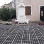 Installation des dalles - nouveau monument aux morts