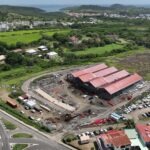 Milieu des travaux - Pose des dalles et pavés jaunes