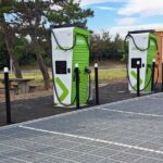 Aire d’autoroute – Bornes de recharge | Solution perméable O2D Pavé