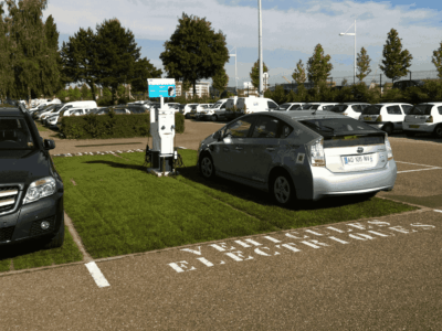 Parkings perméables végétalisés O2D GREEN & bornes IRVE