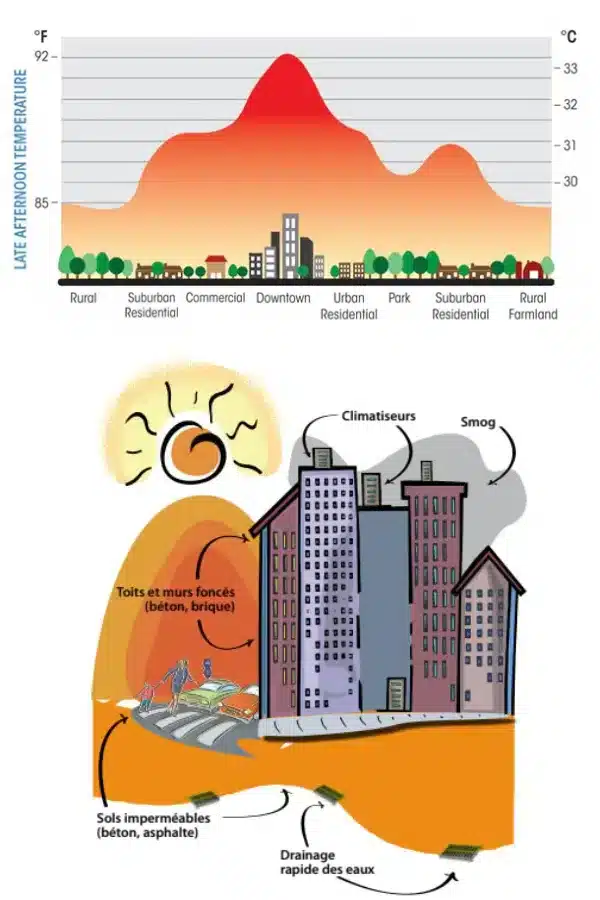 îlot de chaleur urbain causes