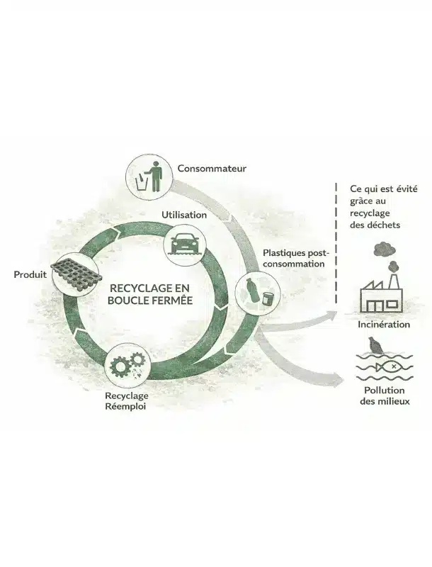 Schema de Recyclage et des méthodes de production vertueuses - Revêtement parking perméable