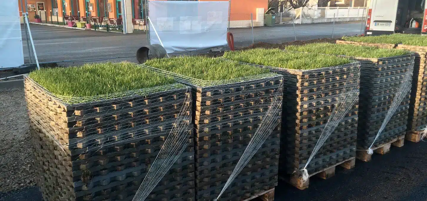 Palettes de dalles pré-engazonnées O2D GREEN