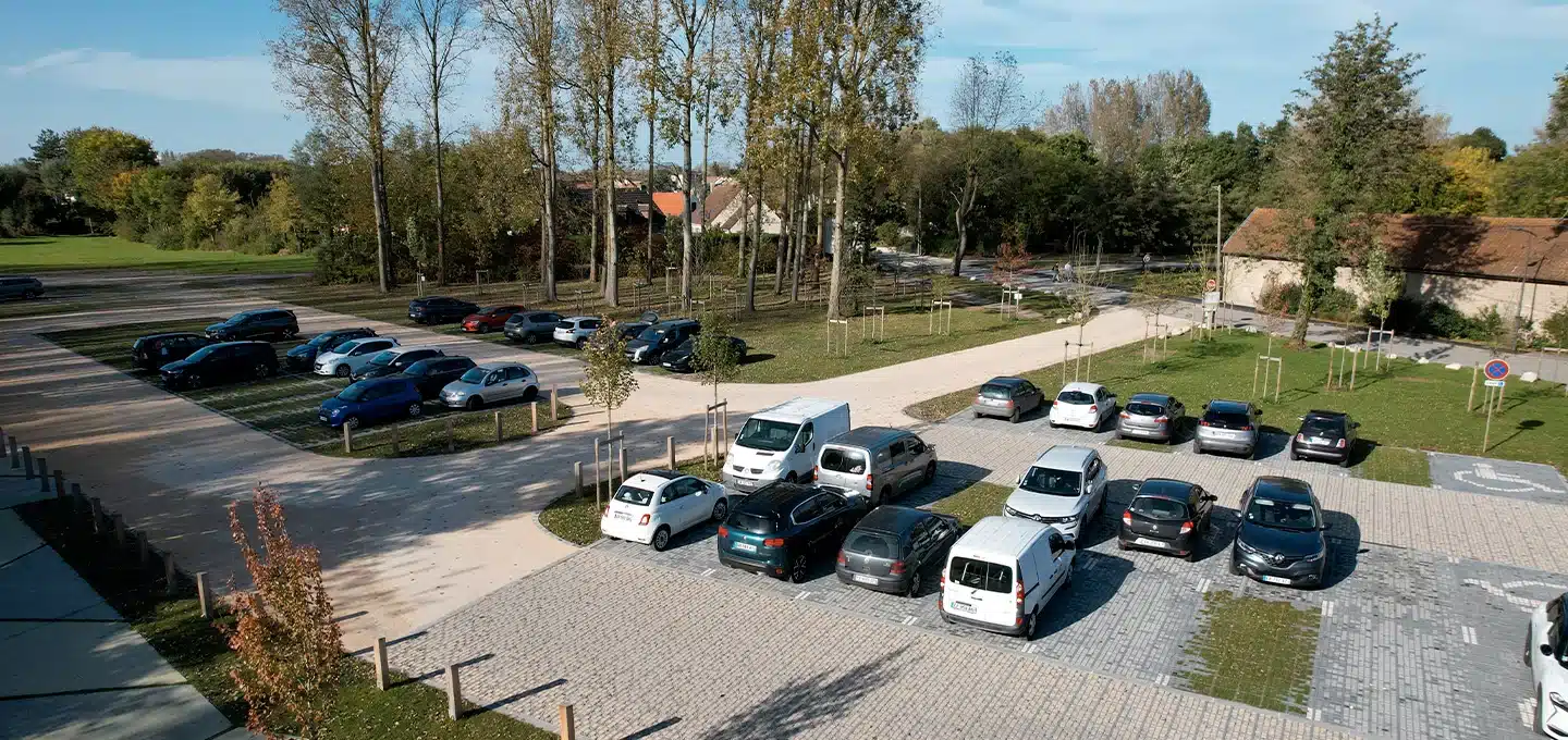 parking paysager et écologique dalles alvéolées