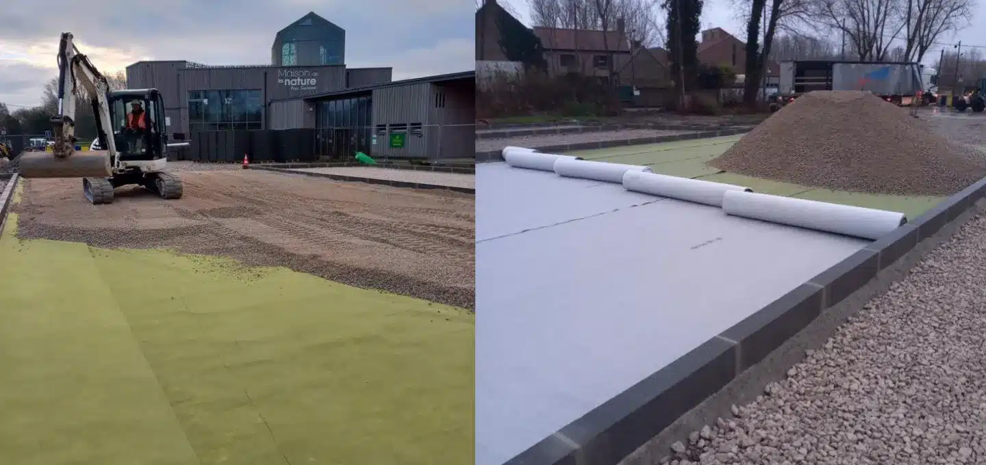 Pose du géotextile dépolluant AMTER - avril 2024